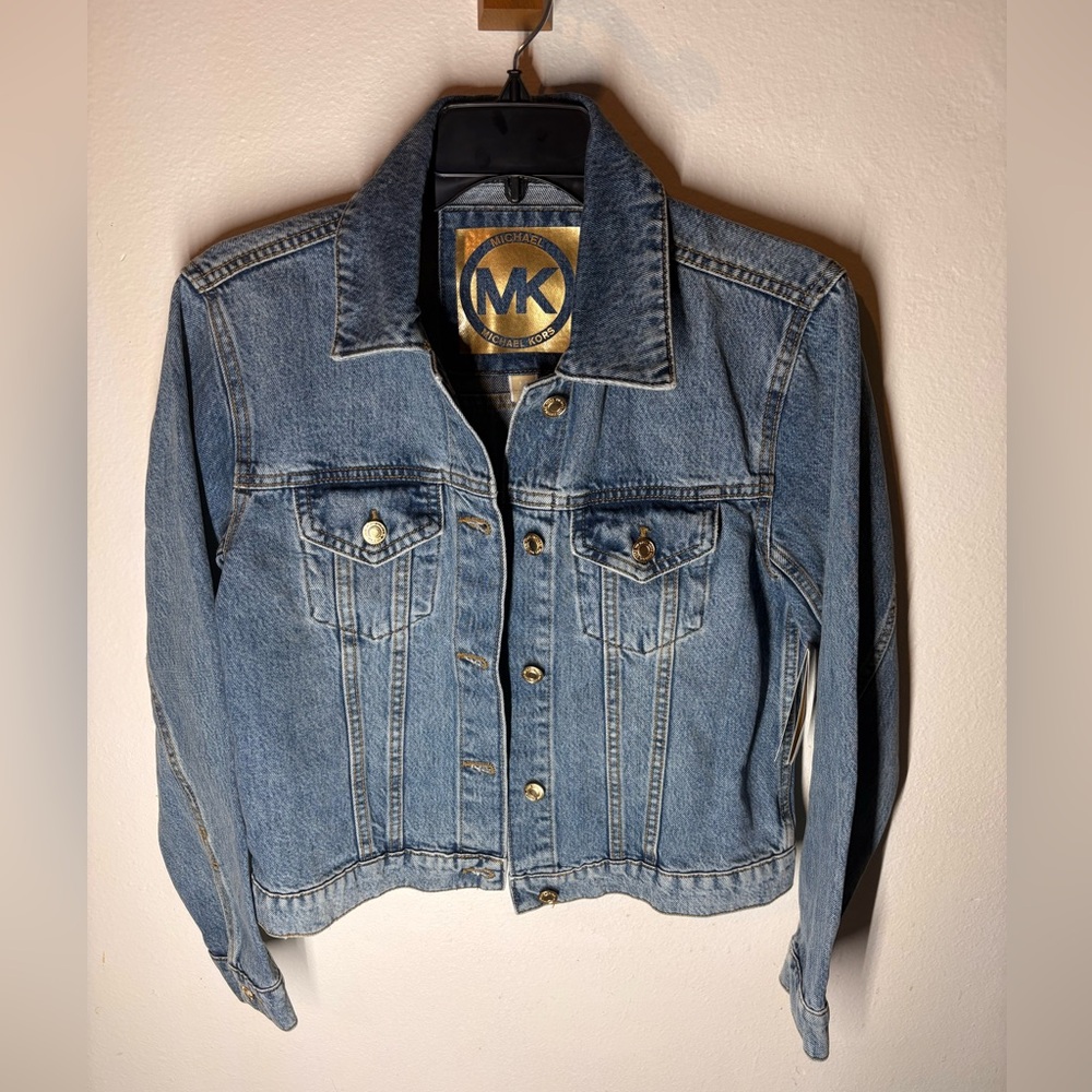 Michael Kors Gold Logo Denim Jacket